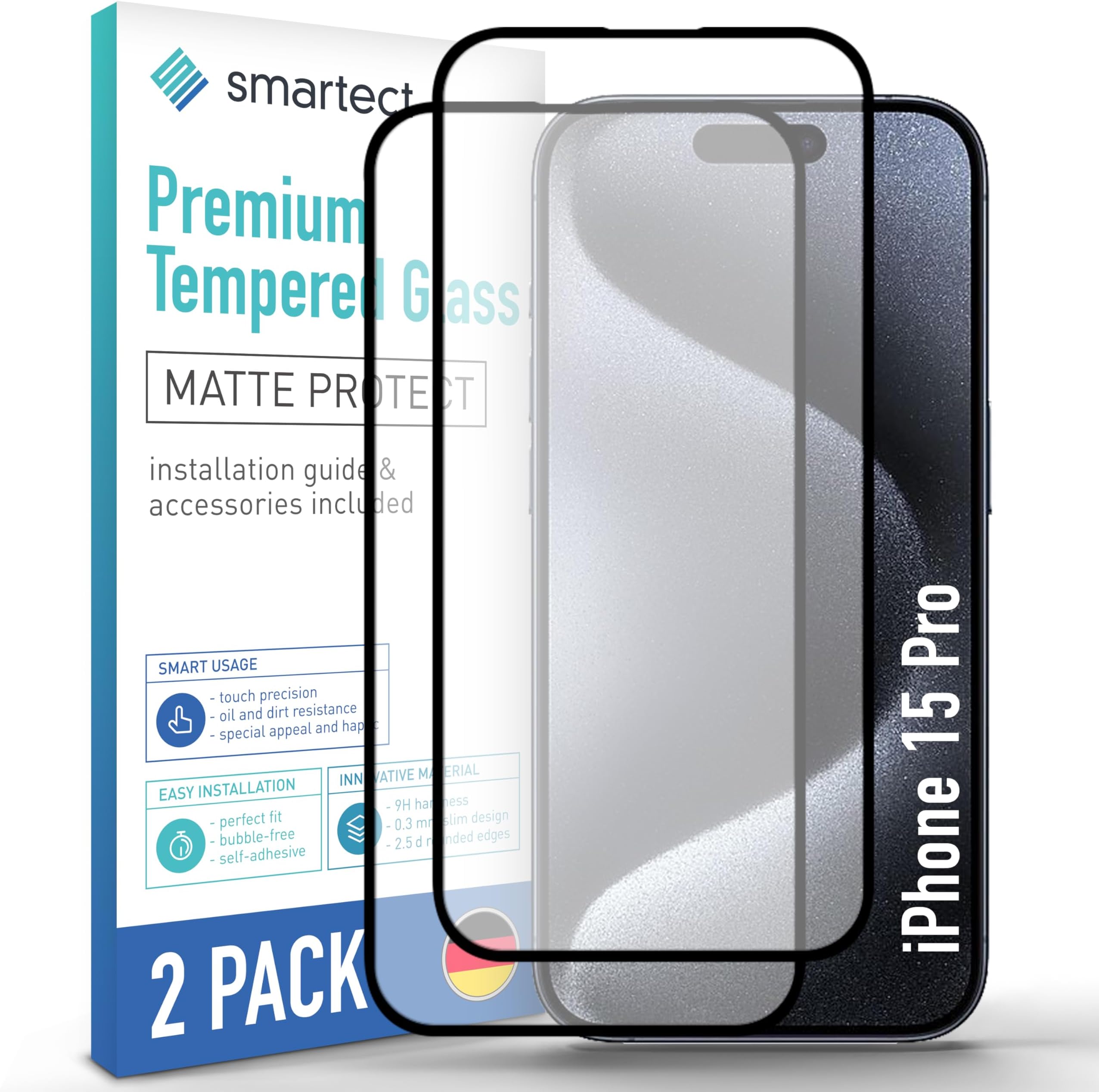 UniqueMe Full Screen Sichtschutz für iPhone 13/13 Pro/14 Panzer Schutz