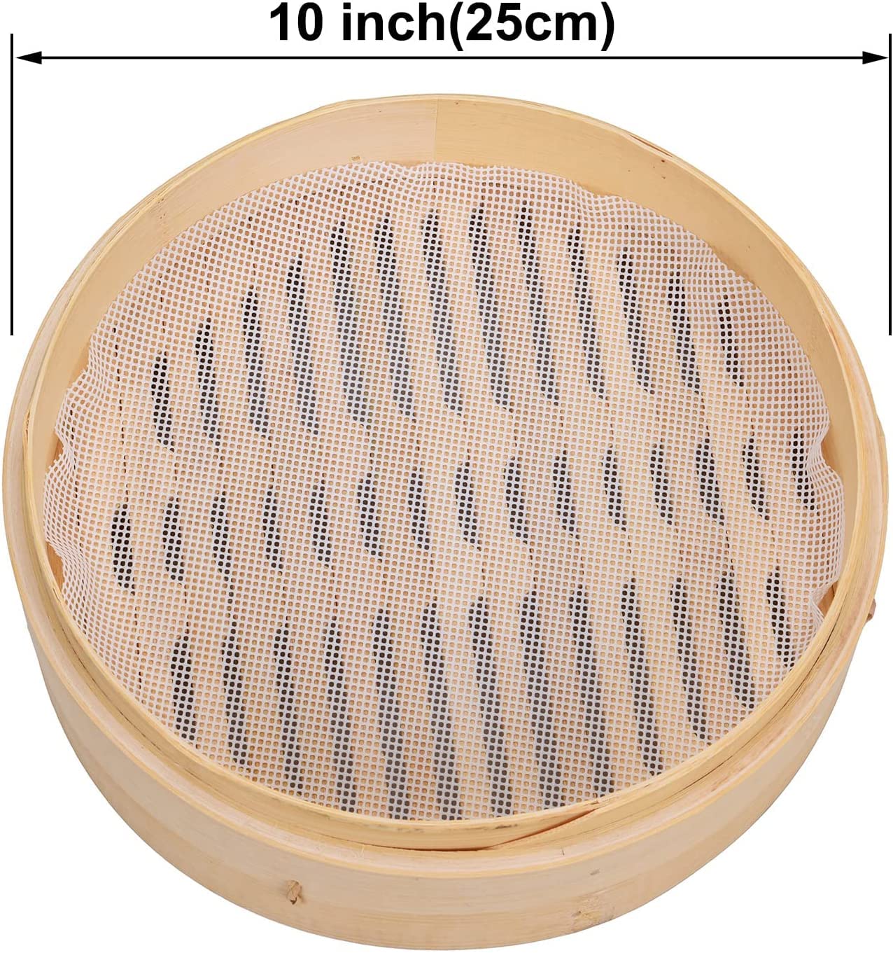 Panier Vapeur Bambou 2 étages - 20cm De Diamètre - Pour Cuisson Vapeur Saine - Idéal Dim Sum Et Raviolis