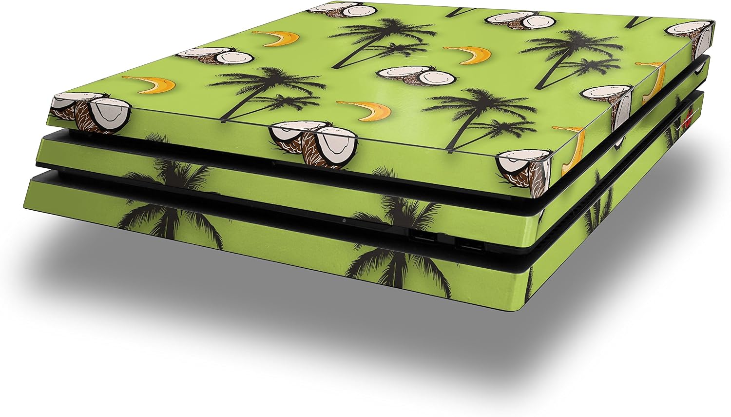 Vinyl Decal Skin Wrap Compatible with Sony PlayStation 4 Pro Console Coconuts Palm Trees and Bananas Sage Green