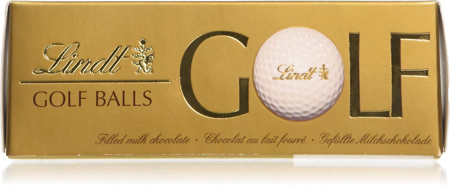 Lindt Milk Chocolate Novelty Golf Ball Set with a Smooth Hazelnut