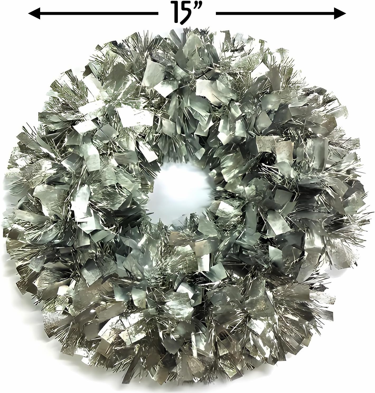 Brite Star Wreath Tinsel, Silver 15in