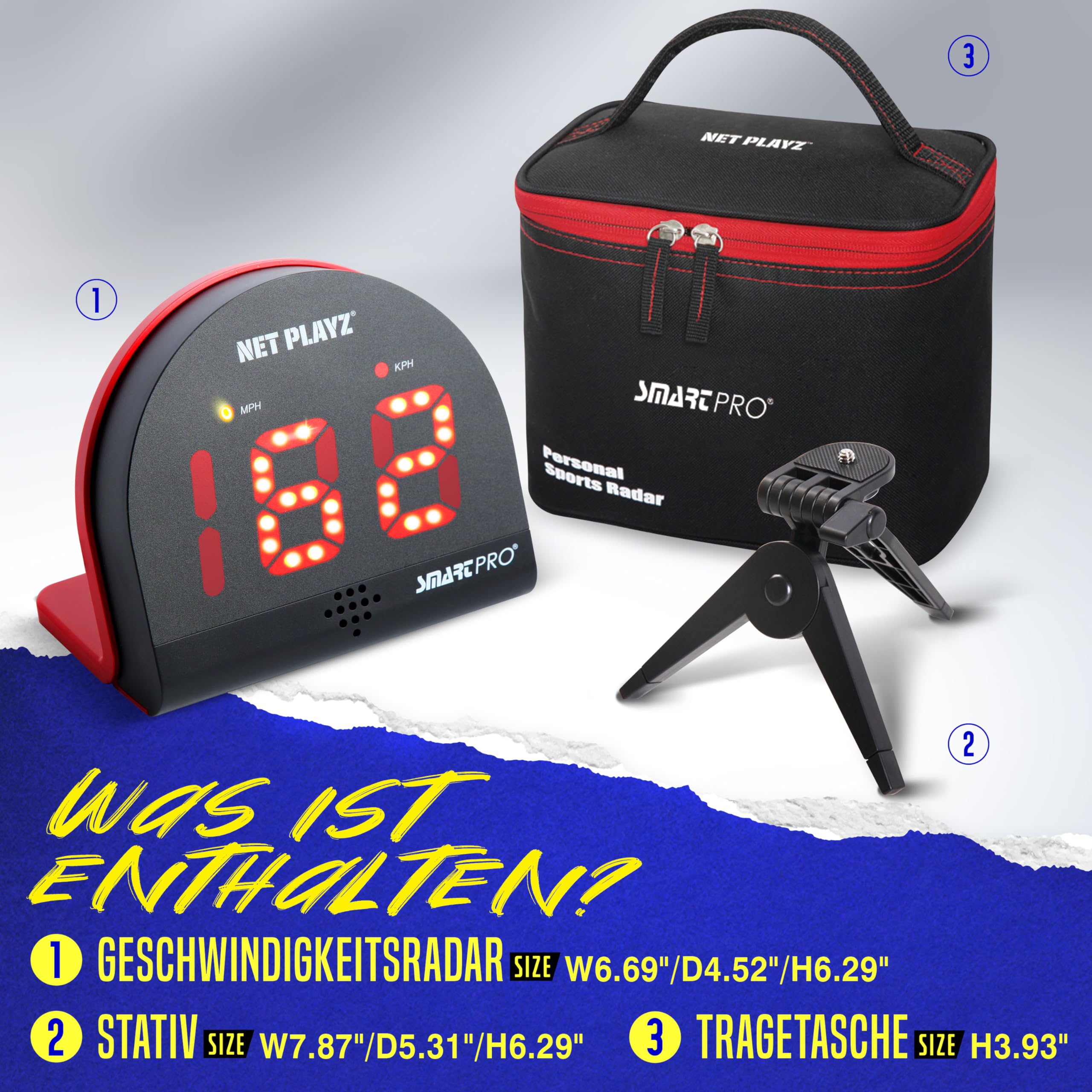 Fußballgeschenke Geschwindigkeitsradar - Messen Sie die Schussgeschwindigkeit, die Schussleistungserkennung, Sportradarpistolen (freihändig) Sensoren | Trainingshilfen, Gadget Gear & Equipment
