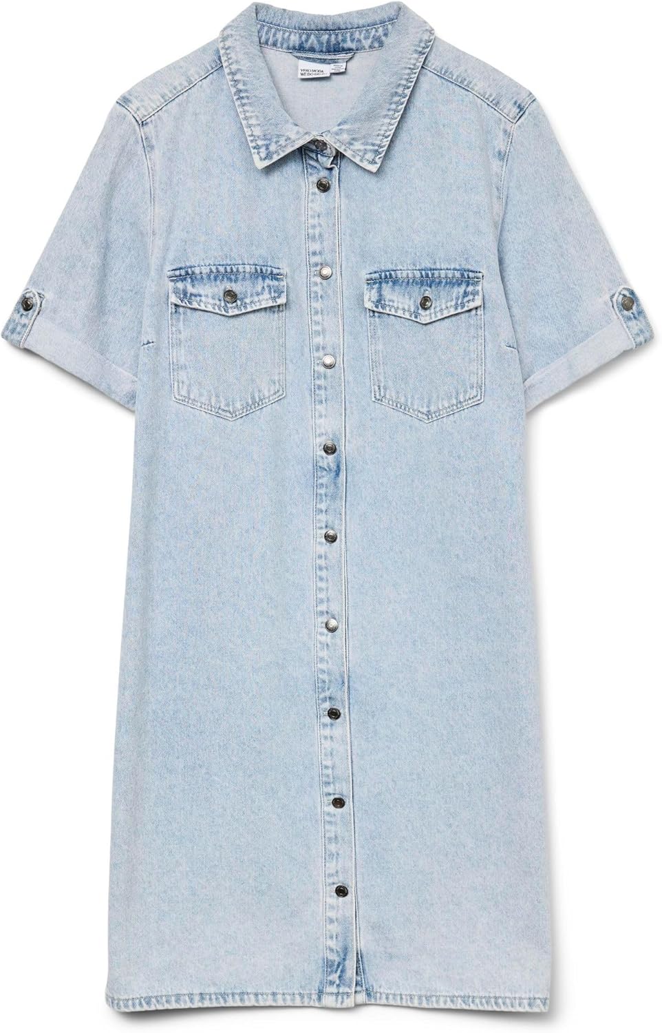 VERO MODA Women’s Vmjennie Ss Short Denim Dress Mix Noos