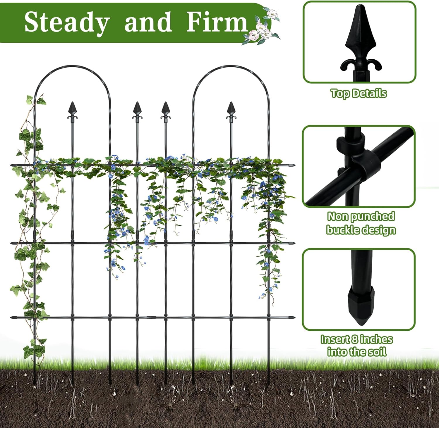 BUKLIYN Garden for Climbing Plants - Trellis for Climbing Plants Outdoor for Vines Plant Fresh Flower Vegetable Support, Plant Trellis Outdoor:82.5"*55"(2 Pack)