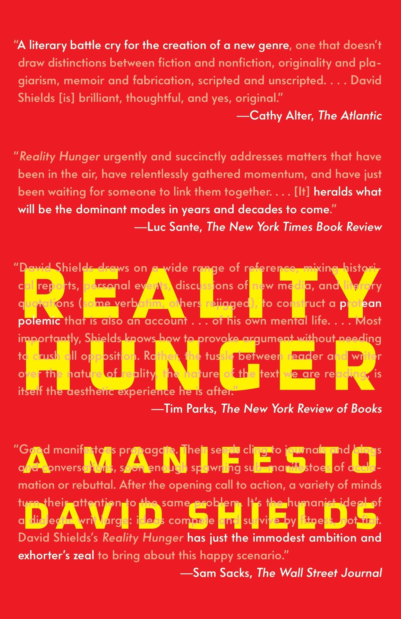 Reality Hunger: A Manifesto Paperback – February 8, 2011