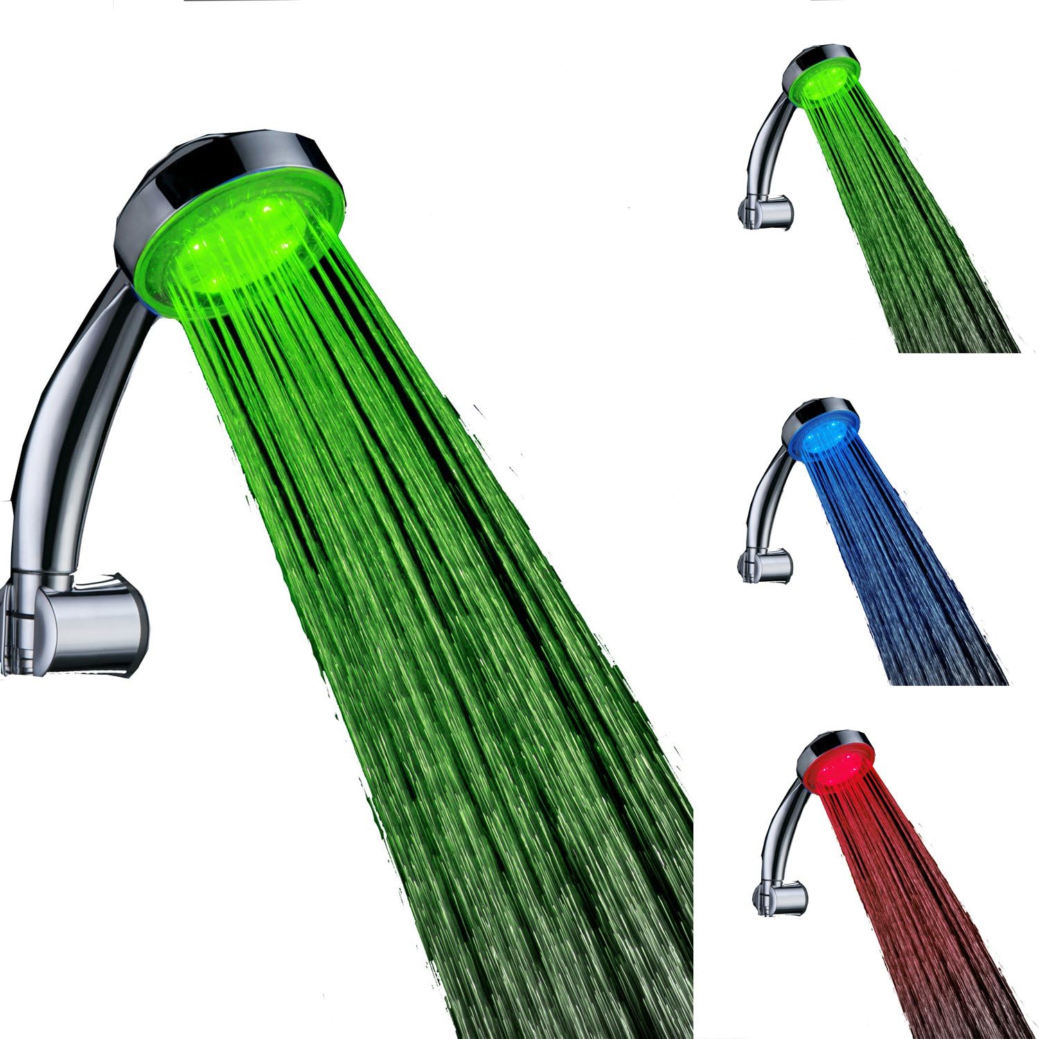 SHENDING Water Power LED Shower Head with Temperature Sensor 3 Colors