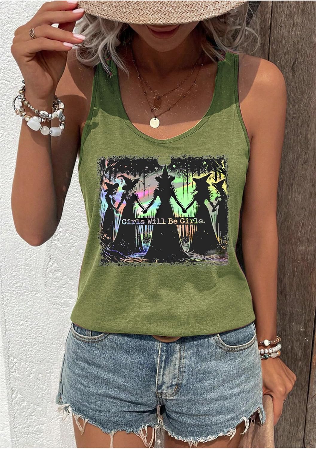 Halloween Tank Tops for Women Basic Witch Halloween Tank Tops Women Vintage Graphic Ghost Shirt Pumpkin Graphic