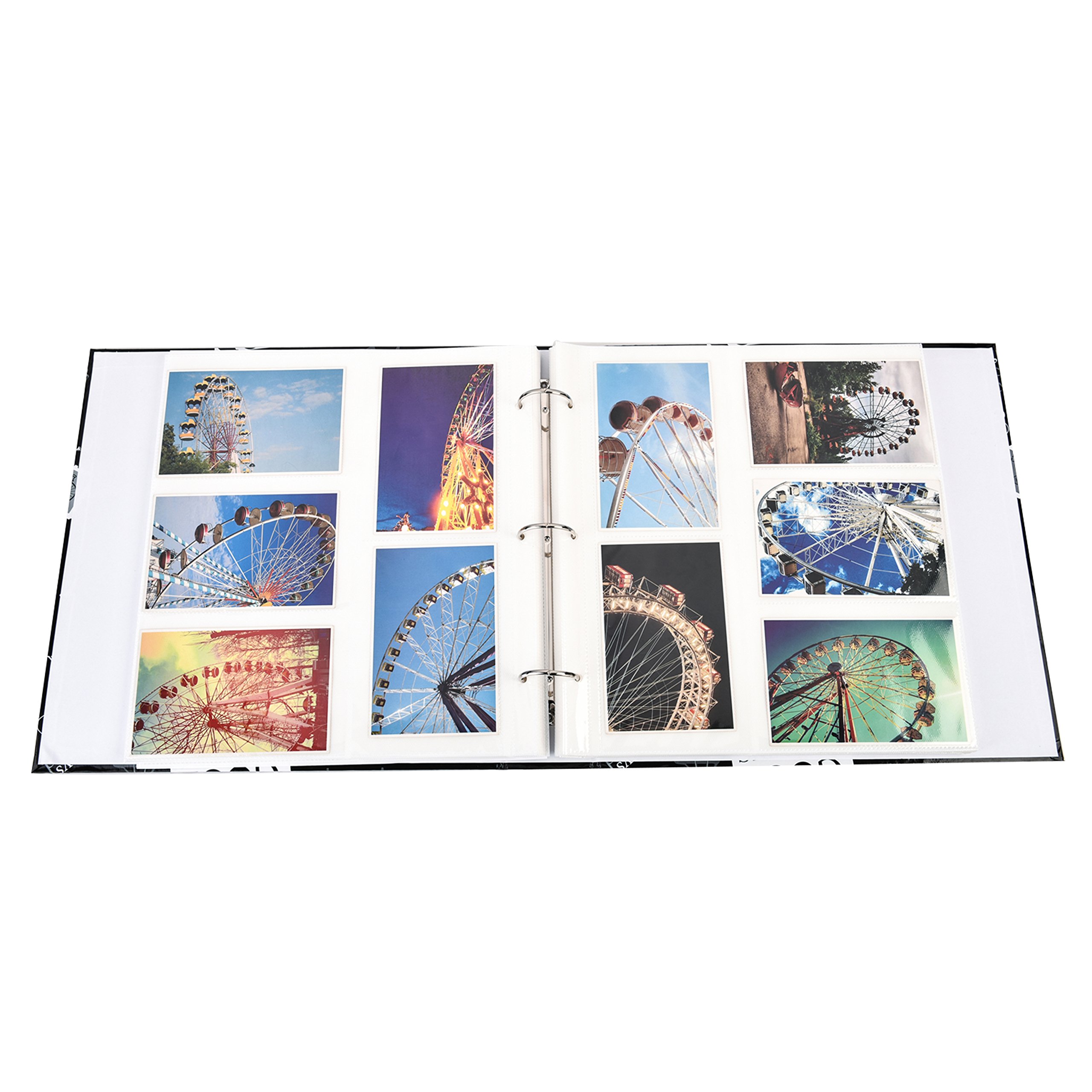 500 contenitore 4 X 6 Inch album di foto Testo della famiglia Nero