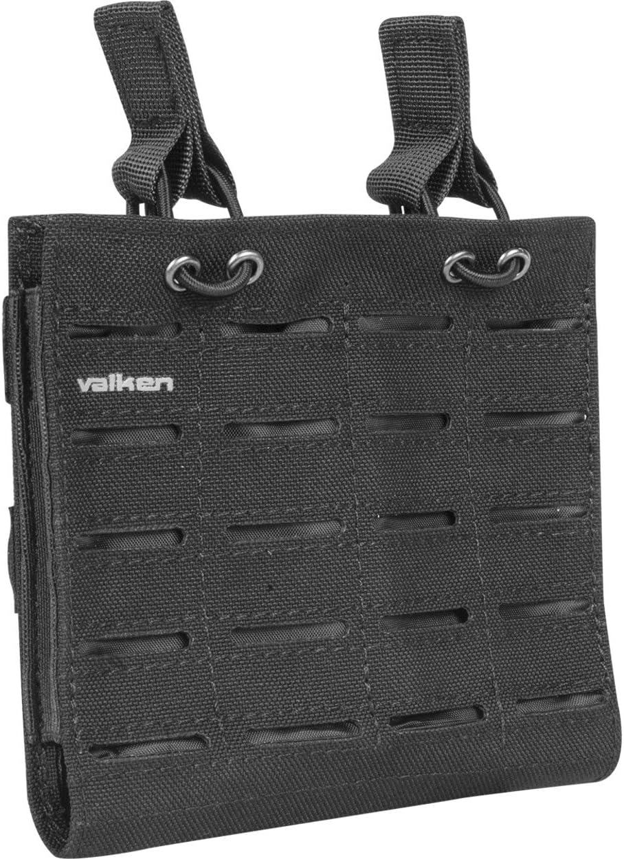 Valken Multi-Rifle Magazine Pouch – Durable Tactical Gear for Paintball, Airsoft & Shooting Sports (Black, Double)
