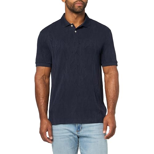 Guess Men's Eco Short Sleeve Jacquard Flower Polo