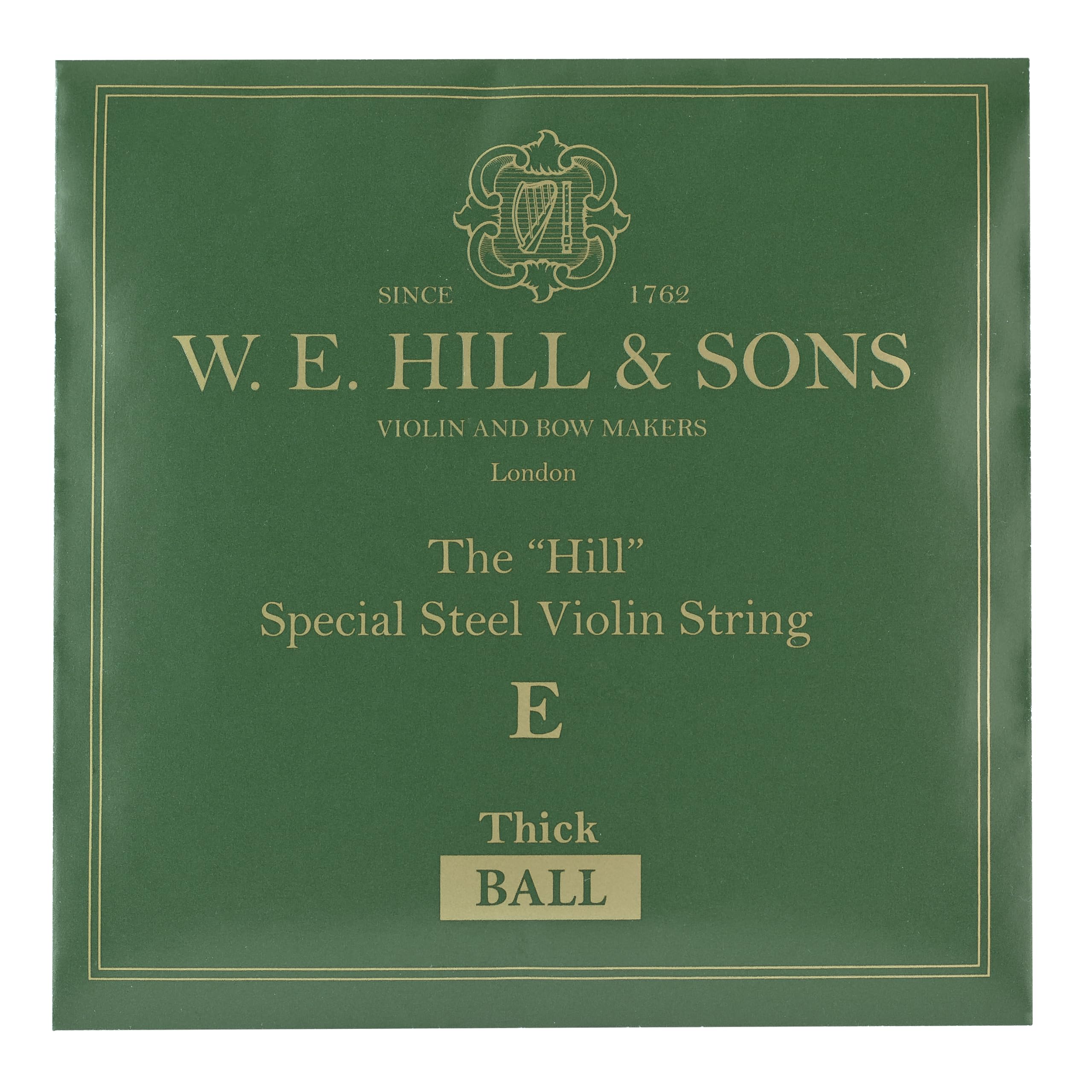 W. E Hill & Son's "The Hill" Premium Thick/Strong Steel E-String Special Violin String - Ball End - A premium replacement for a "Whistling" E String