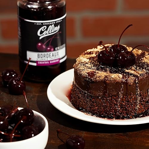 Miniatura 16 de Collins Cerezas de cóctel Bourbon - Guarnición de bebidas para cócteles y postres de Manhattan o antiguos, hecho con whisky galardonado, tarro