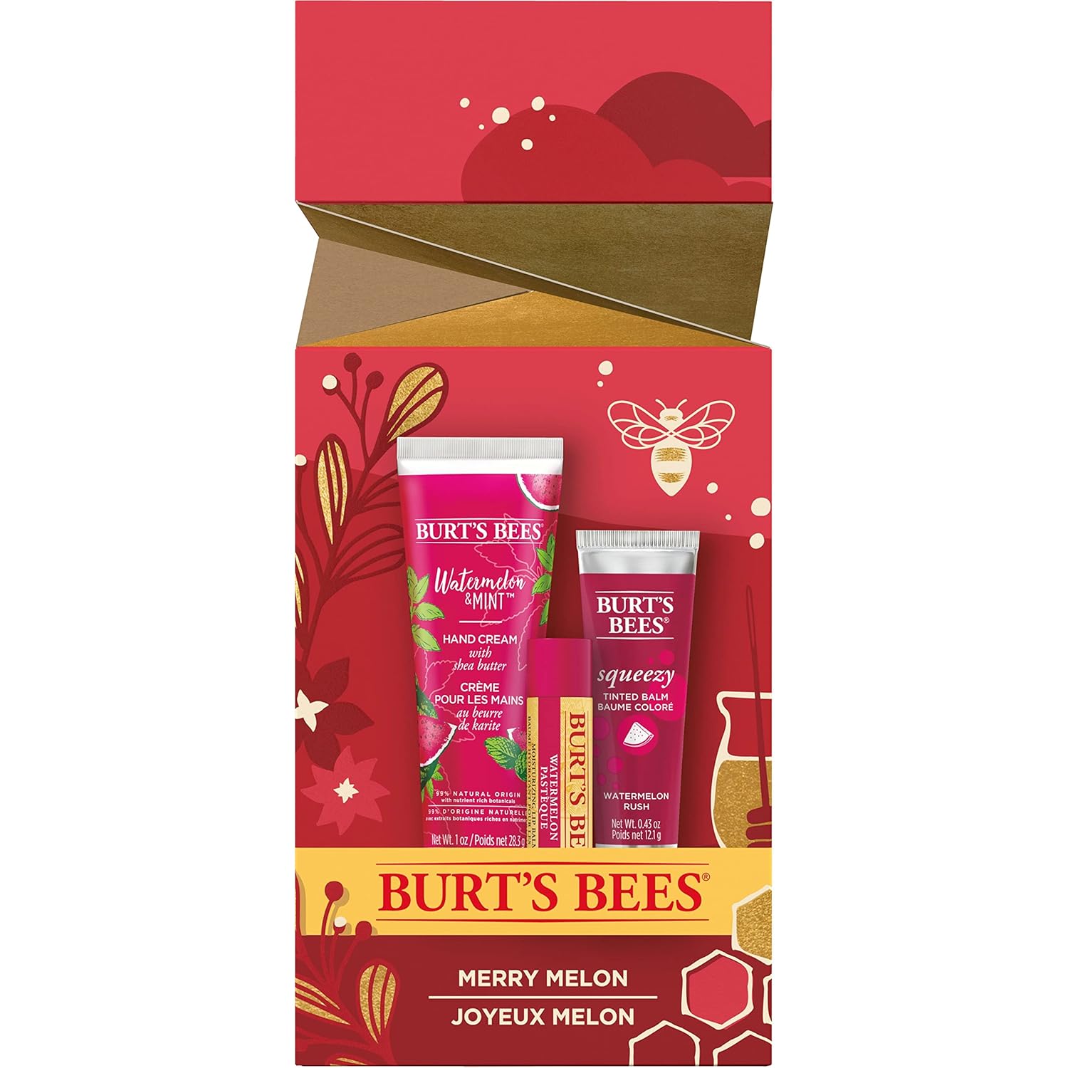 Burt's Bees Christmas Gifts, 3 Stocking Stuffers Products, Merry Melon