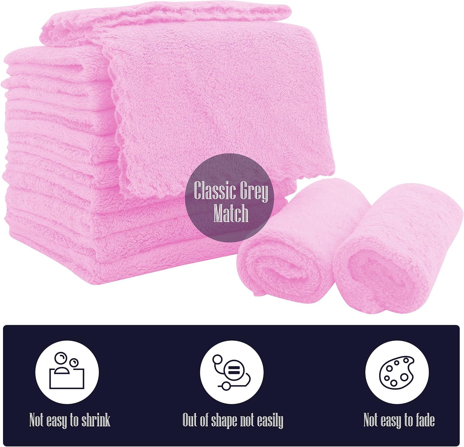16 Pack Baby Washcloths - Luxury Coral Fleece - Extra Absorbent and Soft Wash Clothes for Newborns, Infants and Toddlers - Suitable for Sensitive Skin and New Born-Baby Shower-Frozen Berry,10x10 Inch thumbnail