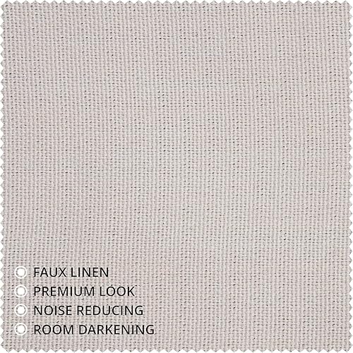 Miniatura 8 de HPD Half Price Drapes Cortinas de lino sintético para oscurecer la habitación de dormitorio de 96 pulgadas de largo (1 panel), cortinas plisadas