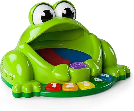 Bright Starts Baby & Toddler Toys,Baby Toys,Baby Balls Bright Starts, Pop and Giggle Pond Pal, Frog Ball Popper Musical Activity Toy with Light & Sounds, 6 Balls, Early Development with Colours & Numbers, Toddler Ages 6 - 12 months