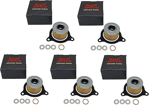 5 Royal Enfield OEM Himalayan & Scram 411 Filtros de aceite para motocicleta, sellos, juegos de arandelas aplastadas. JL Missouri Parts & Misc.