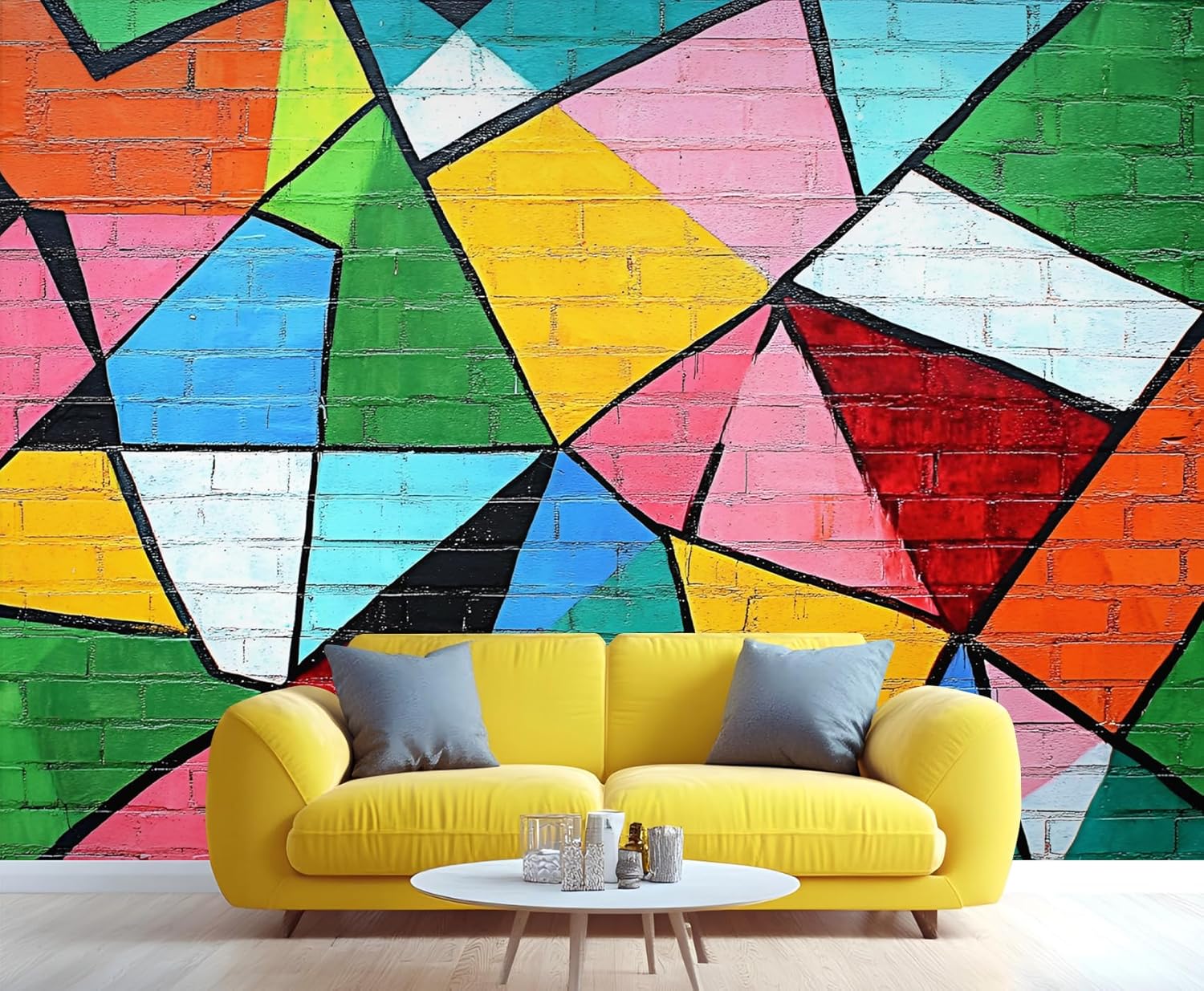 Graffiti Wallpaper, Butterfly Kitchen Wallpaper, Butterfly and Floral Renter Friendly Wall Paper Abstract Graffiti Large Mural for Living Room Apartment, 137" x 100"
