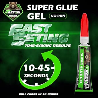 Super Glue Gel for Plastic, Shoes, Ceramic, Wood, CA Glue 3G x 4 | All Purpose Superglue Clear Instant Cyanoacrylate Adhesive Single Use Glue for Quick Fixes & Household Repairs