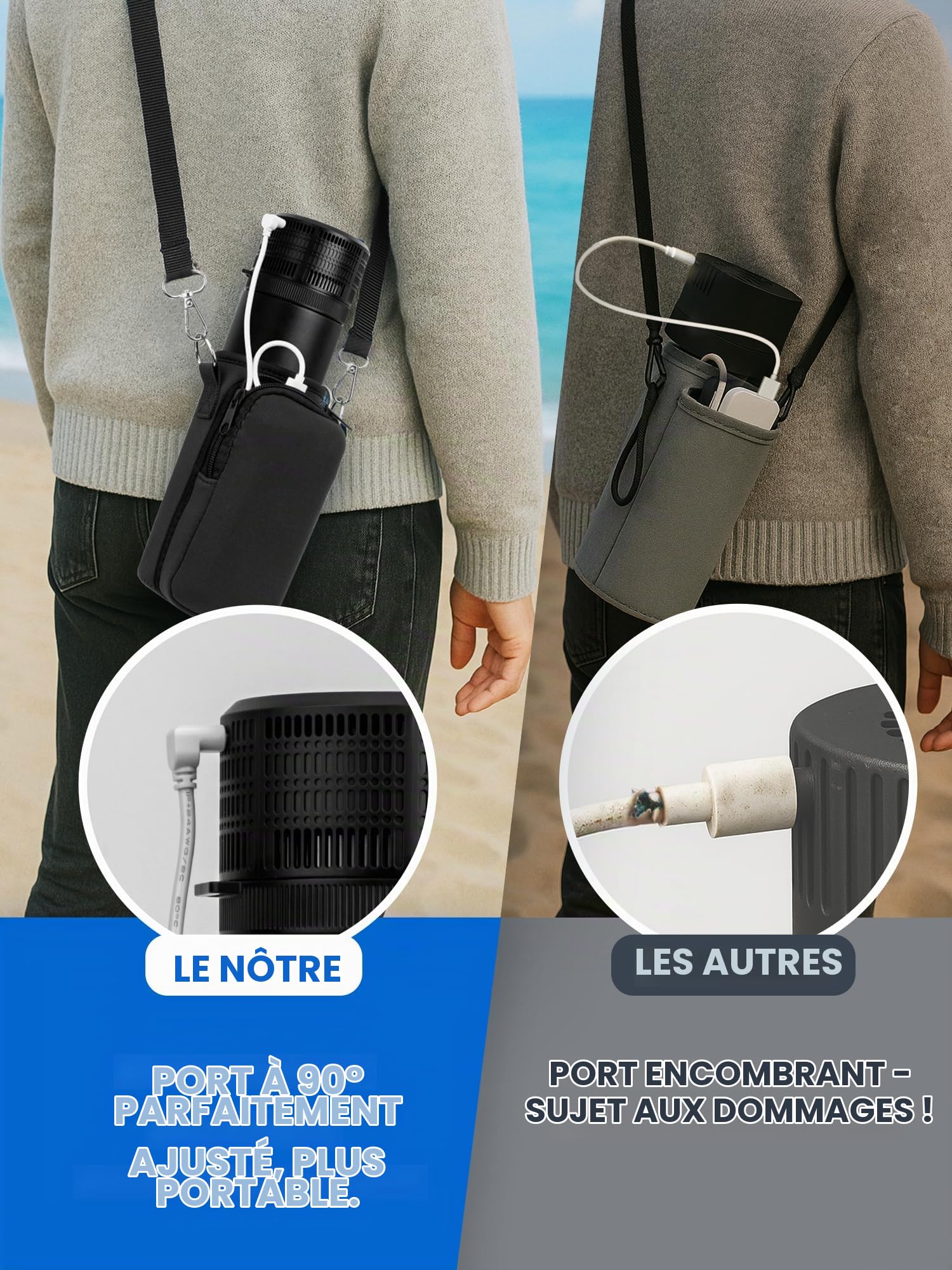 YOUSHARES Réfrigérateur Insuline Portable, Bouteille Isotherme Stylo d'Insuline Voyage 2-8℃ Affichage la Température avec Chargeur USB, Boîte Glacière Électrique USB Transport Médicament, Noir