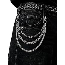Punk Pants Chain, Wallet Chain, Goth Hip Hop Jean Chain Keychain for Jeans Pants, Y2K Belt Chain Accessories Chain