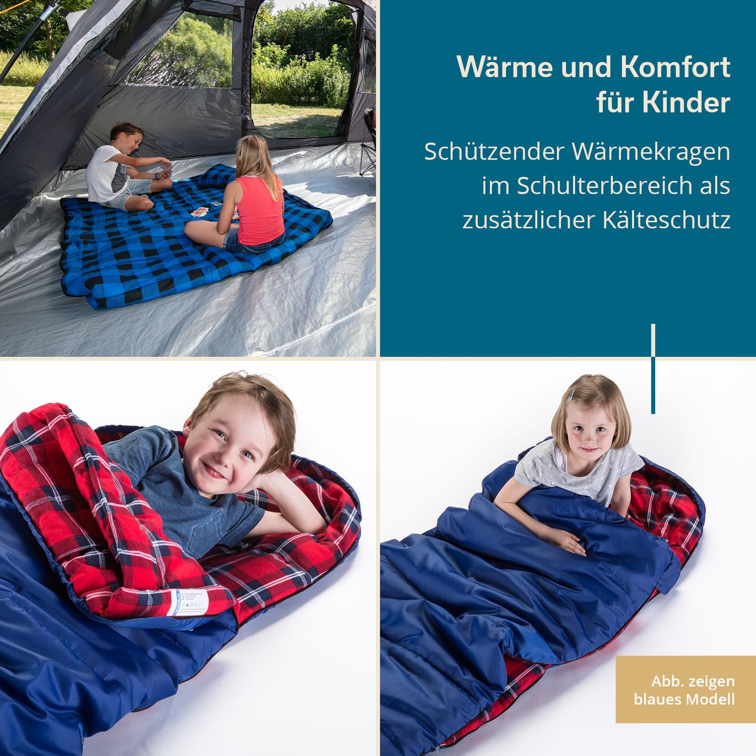 Skandika Dundee Junior śpiwór dla dzieci, flanelowa wyściółka wewnętrzna z bawełny, przytulnie miękka, wodoodporna, zakres komfortu od 13 do 3°C, 175 x 70 cm