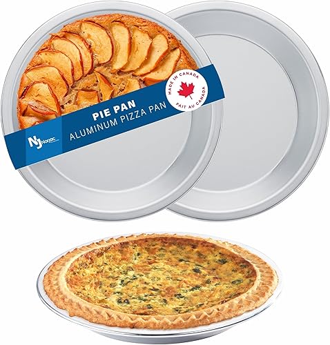 Norjac Molde para tartas de 10 pulgadas, paquete de 3, 100% aluminio puro, resistente, libre de óxido, fabricado en Canadá.
