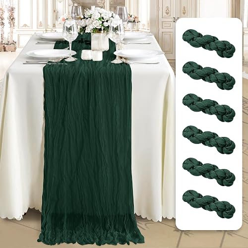 Cheesecloth Table Runner 6 Pack – 35x120 Inch (10ft) Boho