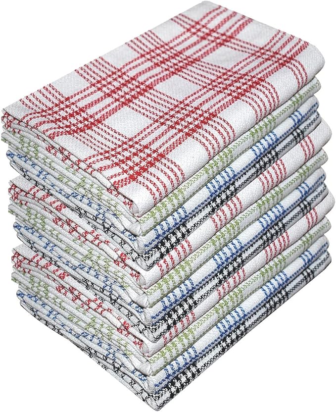 Lot De 6 Lingettes De Lavage 100% Coton – 28x28 Cm (11x11 Pouces), Couleurs Assorties, Pour Salle De Bain, Cuisine, Hôtel