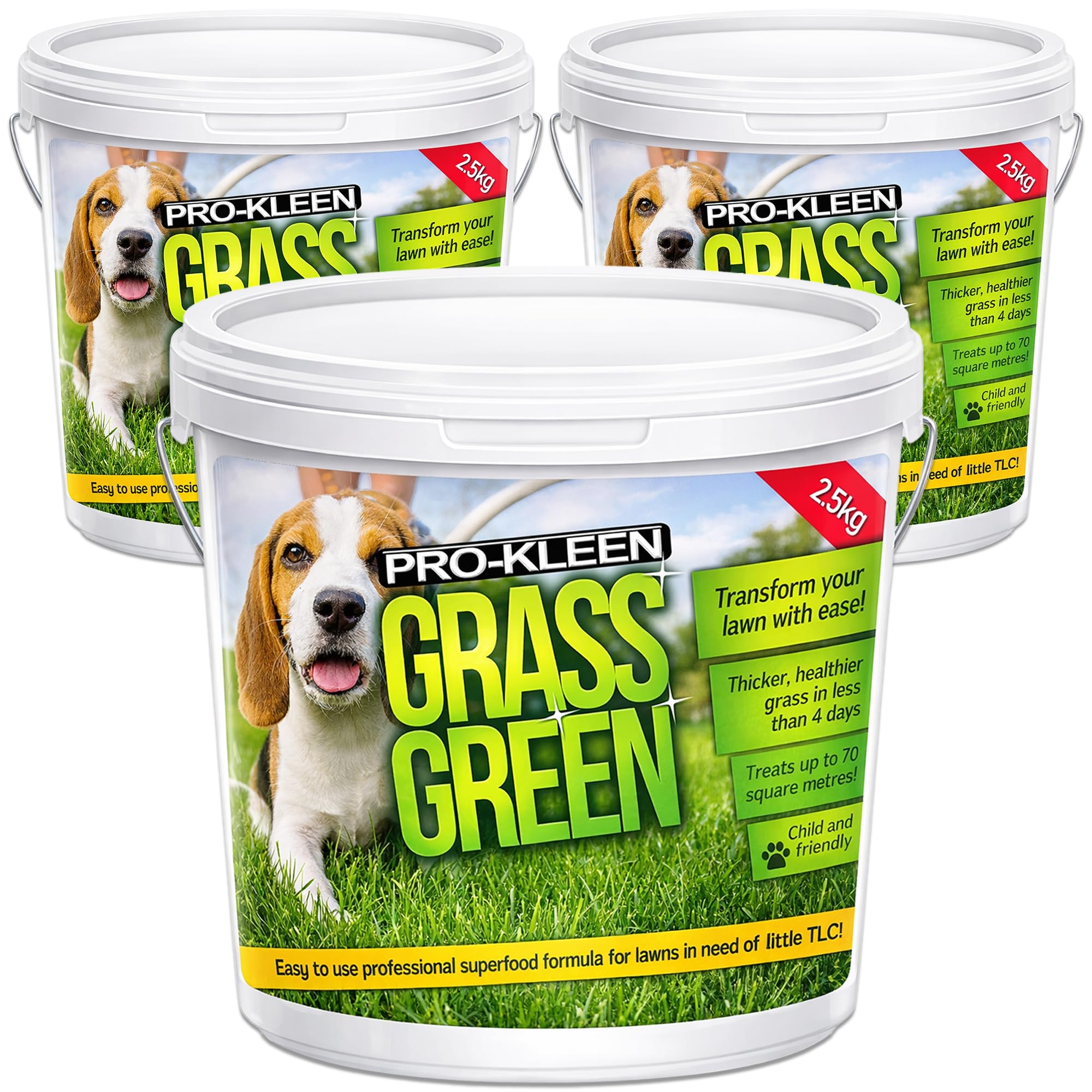 ProKleen Grass Green Lawn Fertiliser 7.5KG - Professional Grass Fertiliser for Thick Green Grass - NPK Granular Fertiliser - Lasts up to 3 months - Used by Professionals - Treats over 200sqm