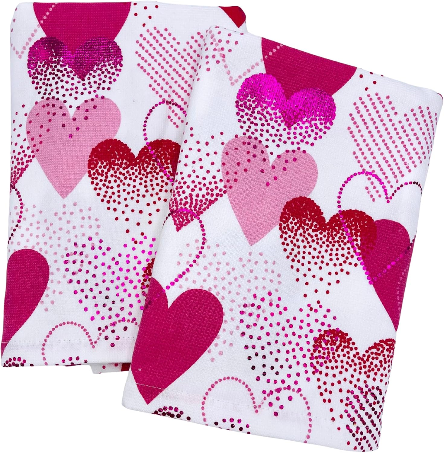 Amazon.com: Valentine Bathroom Hand Towels, Set of 2 Shimmer Hearts Soft Hand Towels for ...