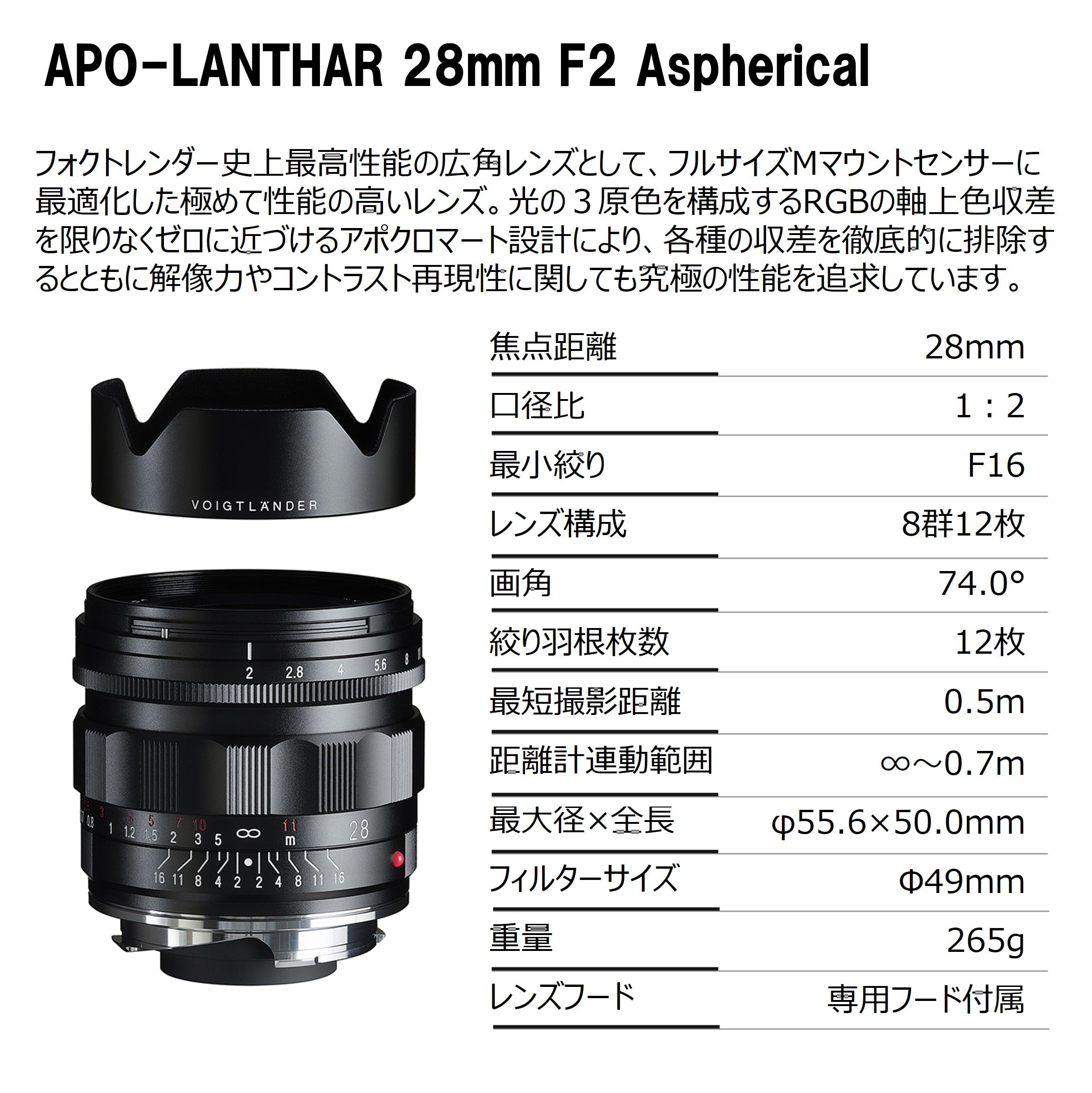 Amazon.co.jp: Voigtlander フォクトレンダー APO-LANTHAR 28mm F2