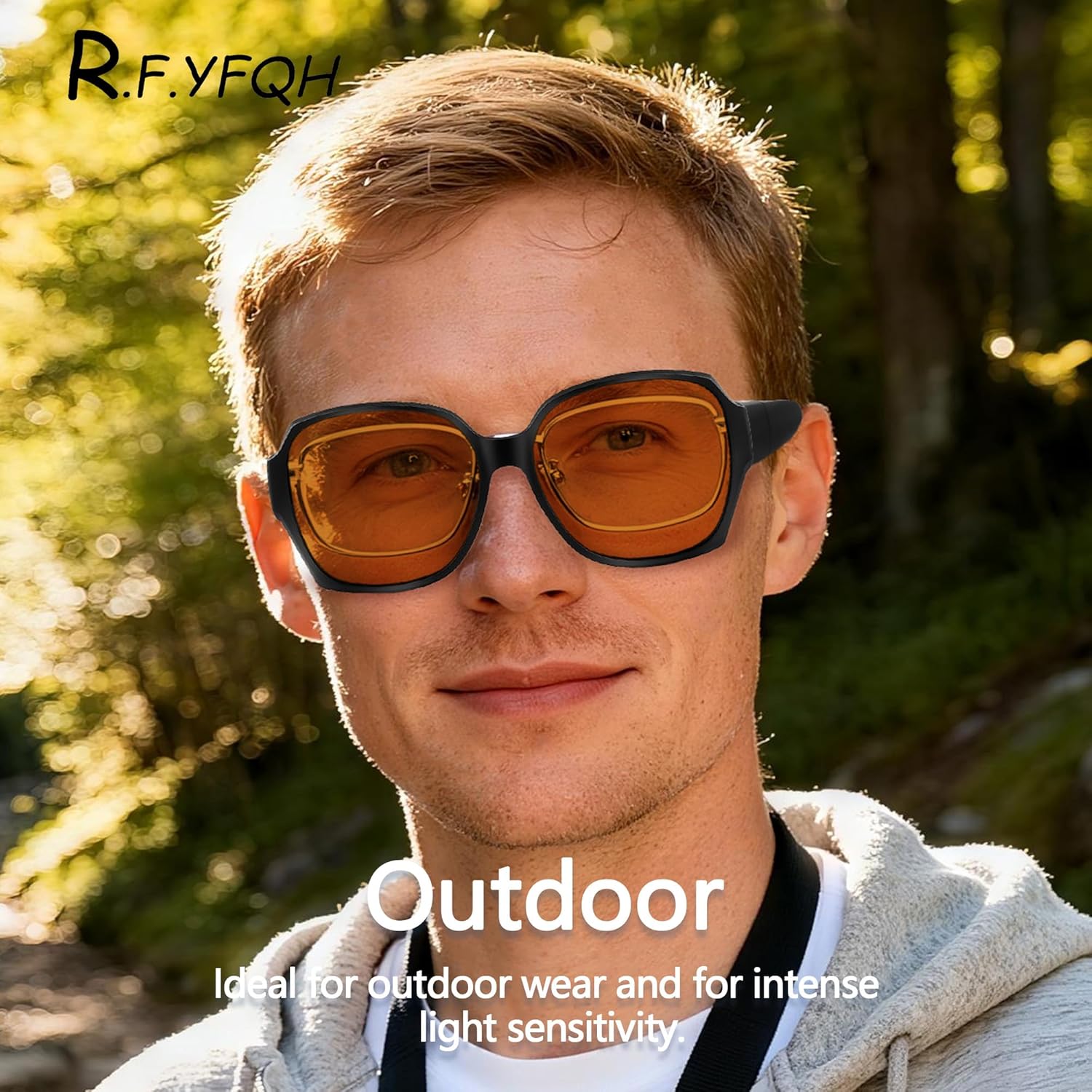 Fluorescent-41 Rose Tinted Fit Over Blue Light Blocking Glasses for Migraine, Light Sensitivity, Photophobia JF7202 - Image 3