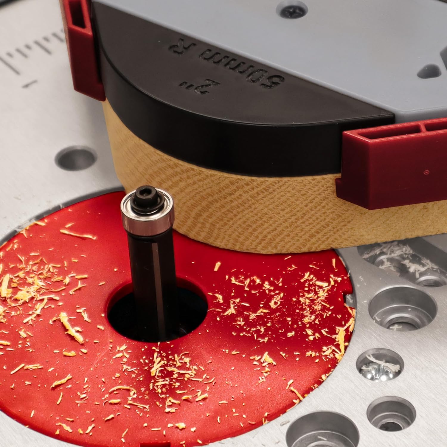 Milescraft 1232 Corner Cut - Woodworking Corner Radius and Chamfer Router Jig – Use with Handheld Router or Router Table – 8 Profiles with Built-In Storage. Double Bearing ½” Router Bit Included.