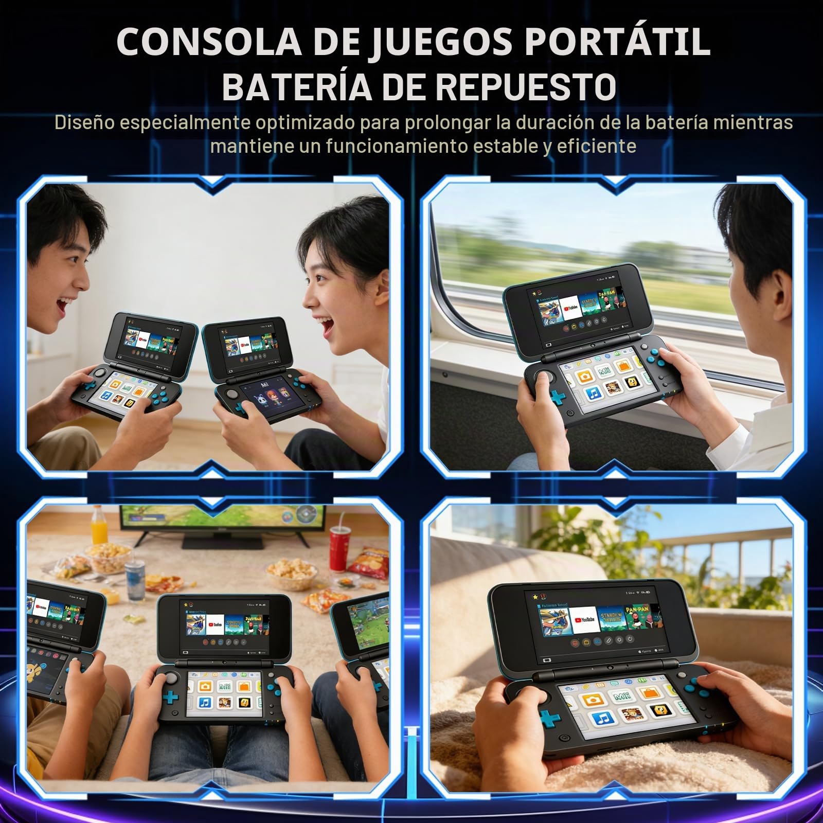 SPR-003 Batería para Nin-tendo 3DS XL/New 3DS XL/ 3DS LL/New 3DS LL | 2026 Upgraded Batería de repuesto Switch Game Console with Repair Tool Kit 2000mAh 3,7V