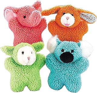 Zanies Cuddly Berber Baby Dog Toy 4-Pack (Bunny, Elephant, Koala, and Lamb)