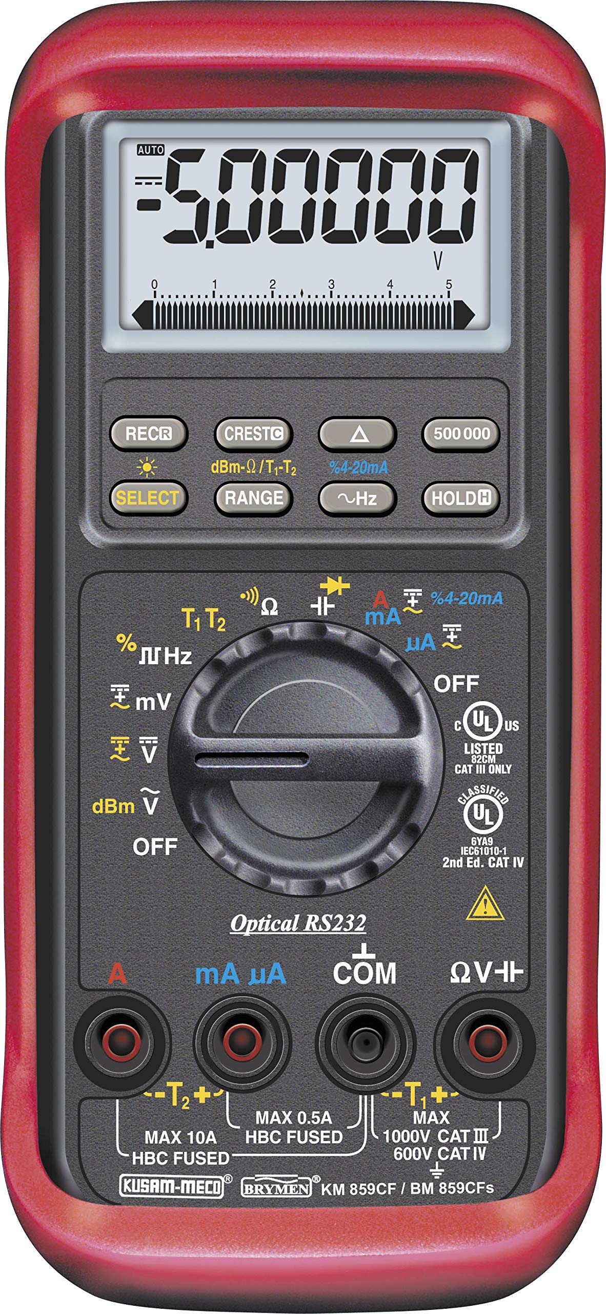 KUSAM-MECO 5-4/5 DIGITS HAND HELD TRMS DIGITAL MULTIMETER 50000/500,000 COUNTS WITH PC INTERFACE (14 FUNCTIONS 43 RANGES)-image-7