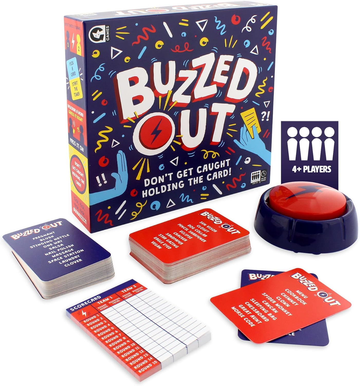 Ginger Fox Buzzed Out Card Game. QuickFire Guessing Card