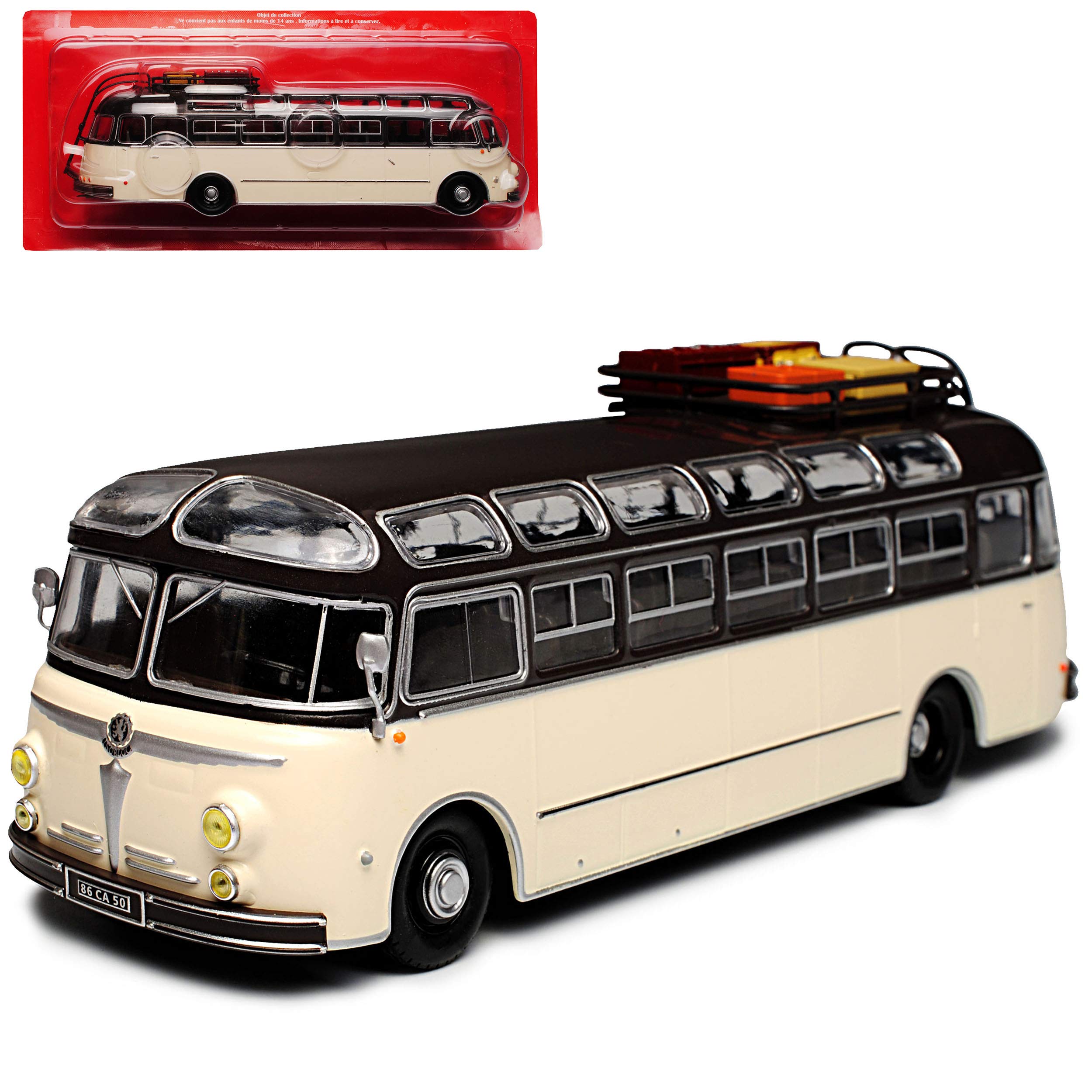 Generisch Isobloc 648 DP 1955 Beige Grau Reise Bus 1/43 Atlas Modell Auto