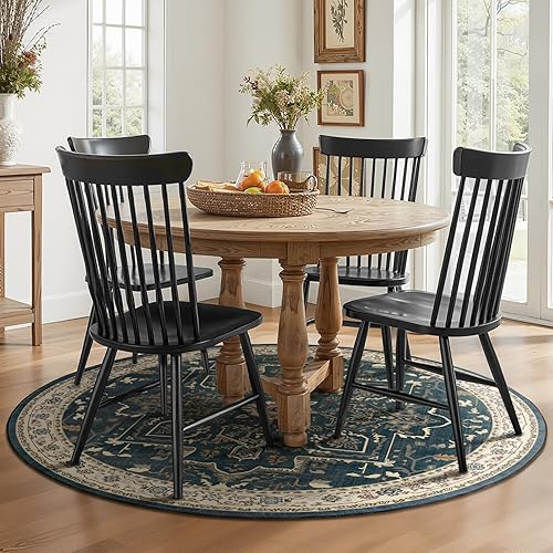 Miniatura 4 de Alfombras redondas de 6 pies, azul profundomulticolor