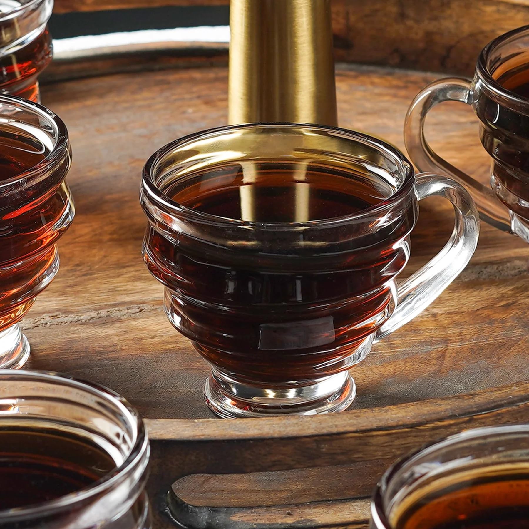 Glass Tea Cups Set of 6 - Elegant Drinkware -7