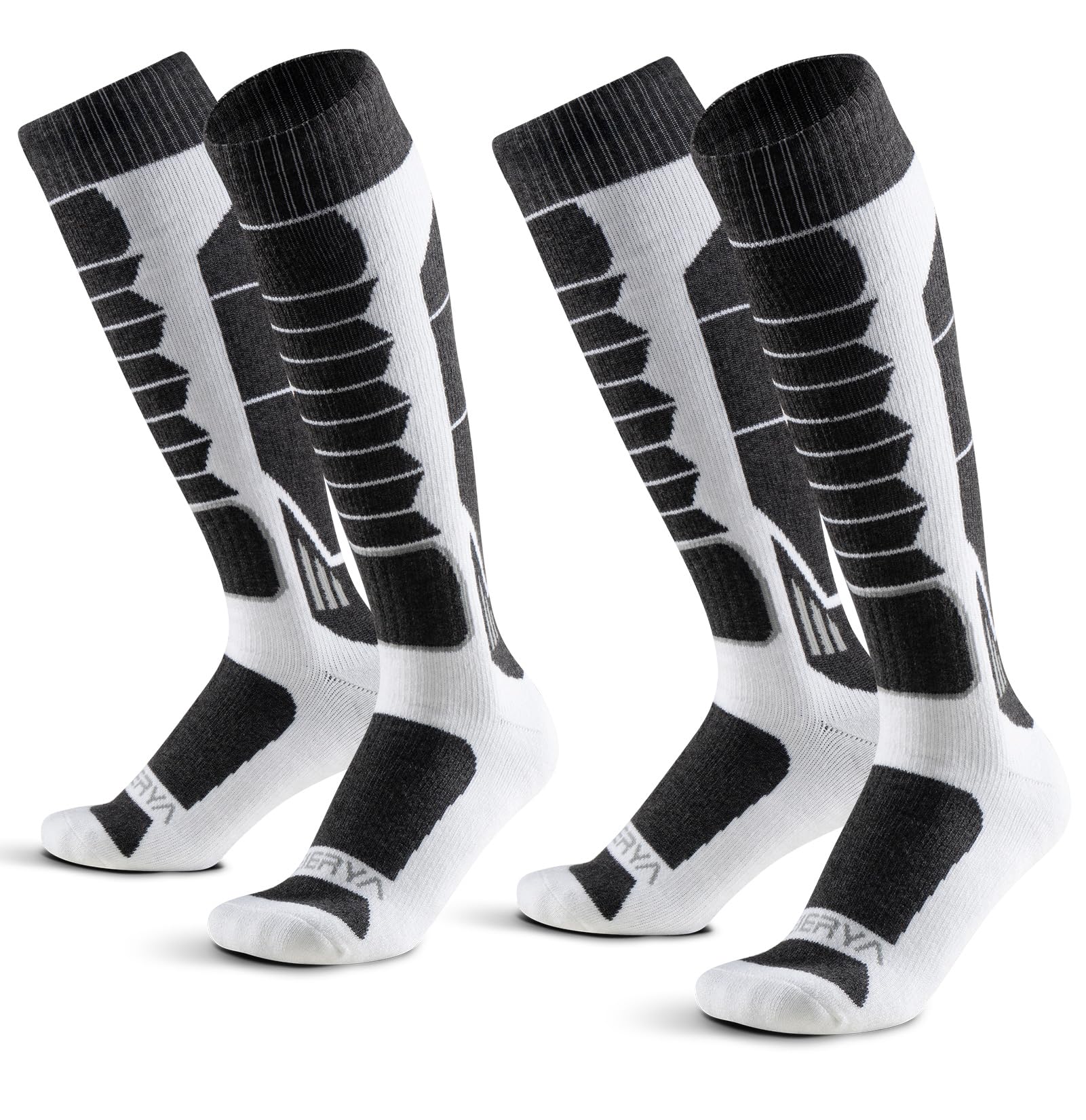 Merino Wool Ski Socks for Men, Women &amp; Youth - Over-the-Calf Full Cushion Thermal Snowboard Socks, Winter Performance