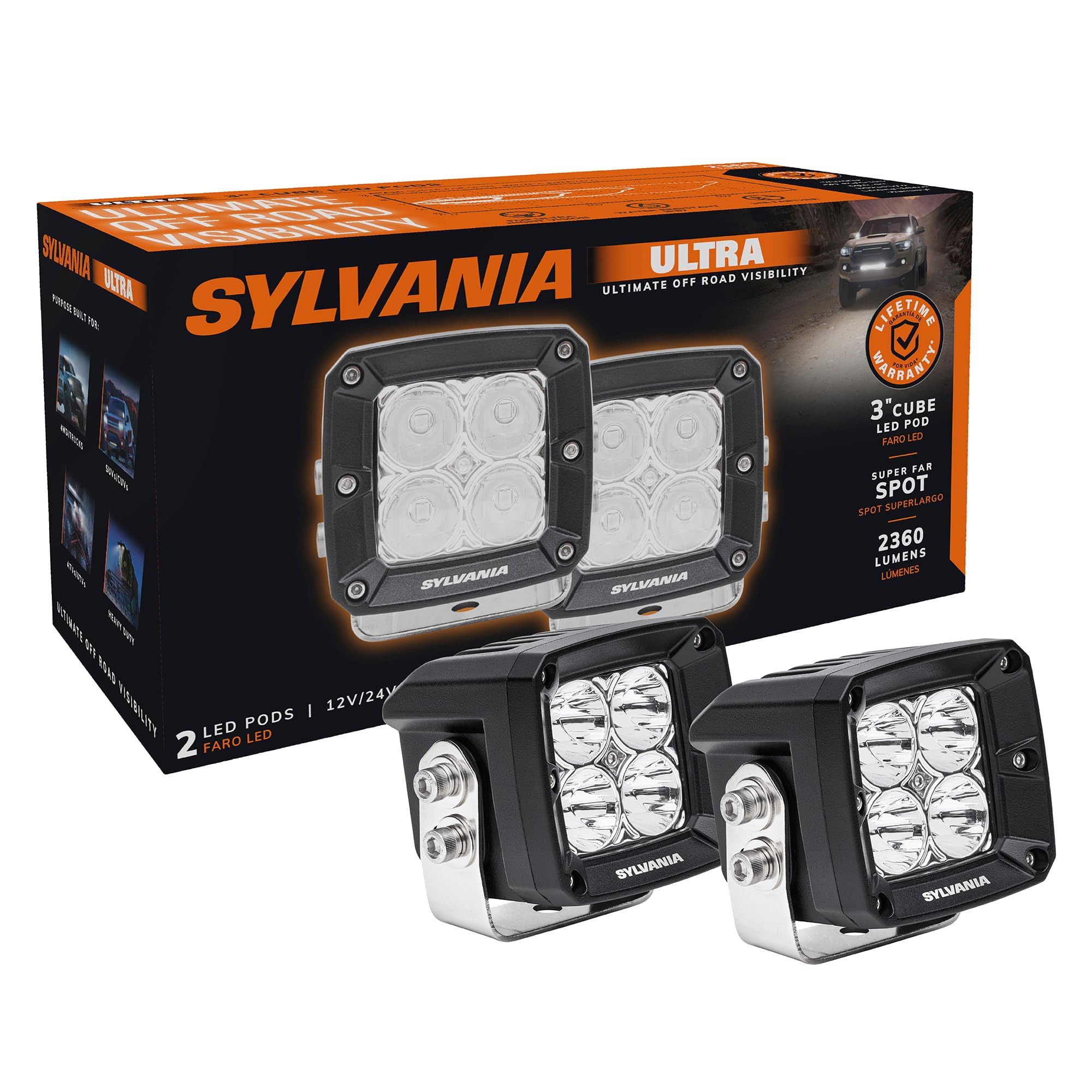 SYLVANIA - Ultra 3 Inch Cube LED Light Pod