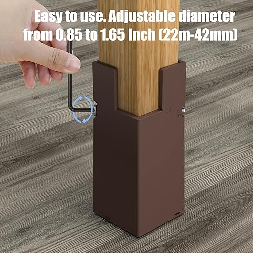 Miniatura 5 de Elevadores de cama ajustables, paquete de 4 con abrazadera de tornillo. Elevadores de silla de escritorio de mesa. Elevadores de cama de 4 pulgadas