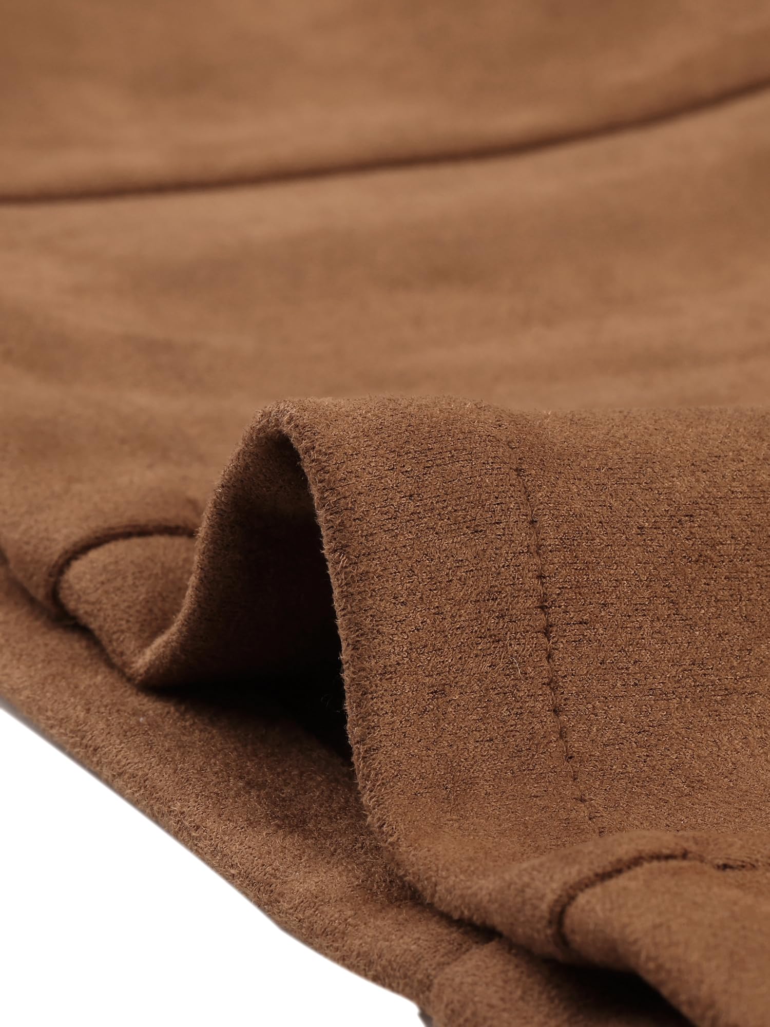 Allegra K Chaqueta de Gamuza Sintética para Mujer con Cuello de Solapa
