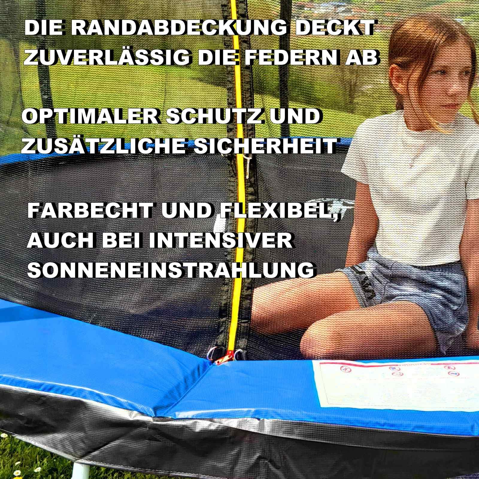 Trampolin Randabdeckung Ø 183 244 250 275 300 305 335 366 370 396 400 427 430 457 460 487 490 cm viele Farben uv-beständig Rahmenpolsterung Federnabdeckung Federabdeckung viele Ersatzteile