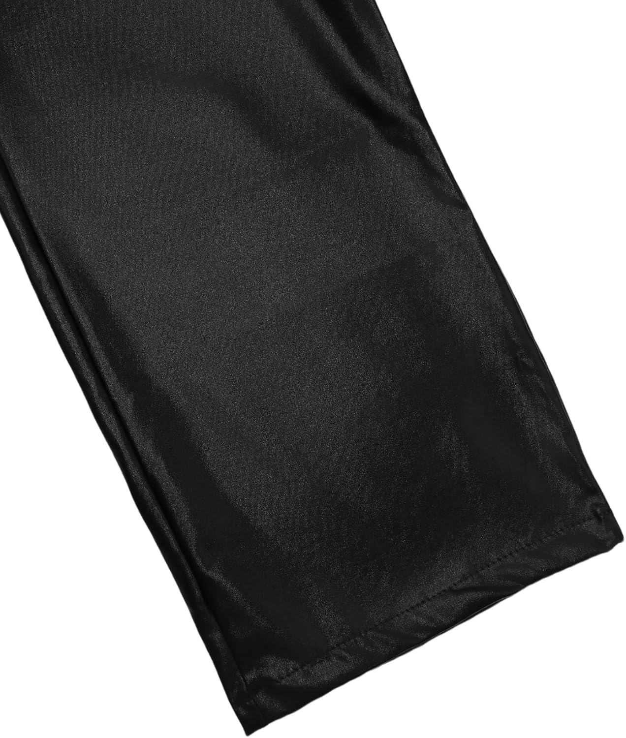 Women's Shiny Metallic Pants Casual High Waist Wide Leg Trouser Holographic Rave Disco Cropped Pants Party Nightout Outfits - Image 5