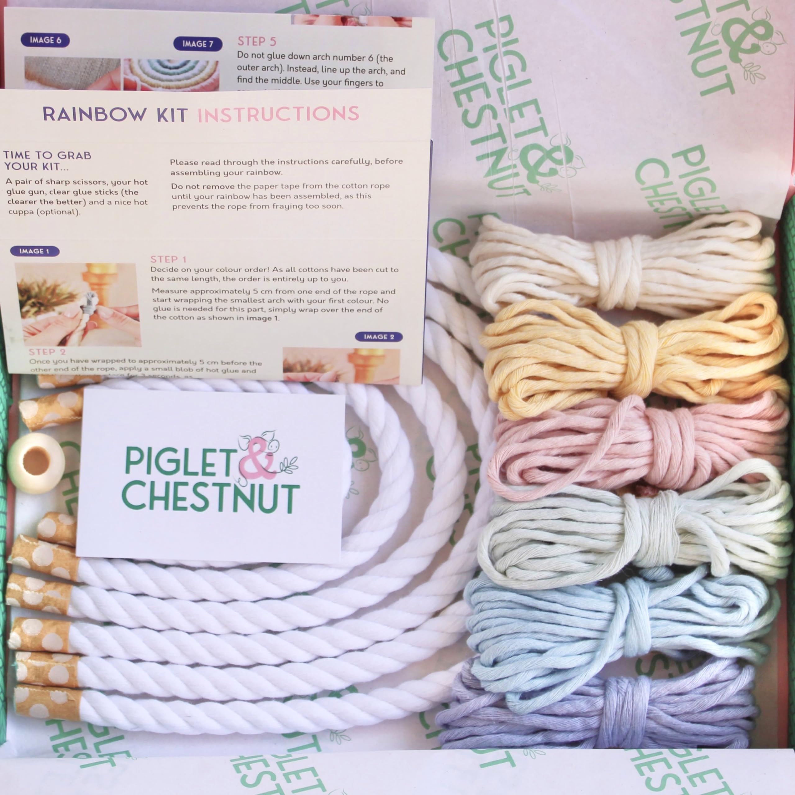 Kit Macramé Arc-en-Ciel DIY - Fil, Laine, Aiguille Et Perle - Déco Chambre - Depesche