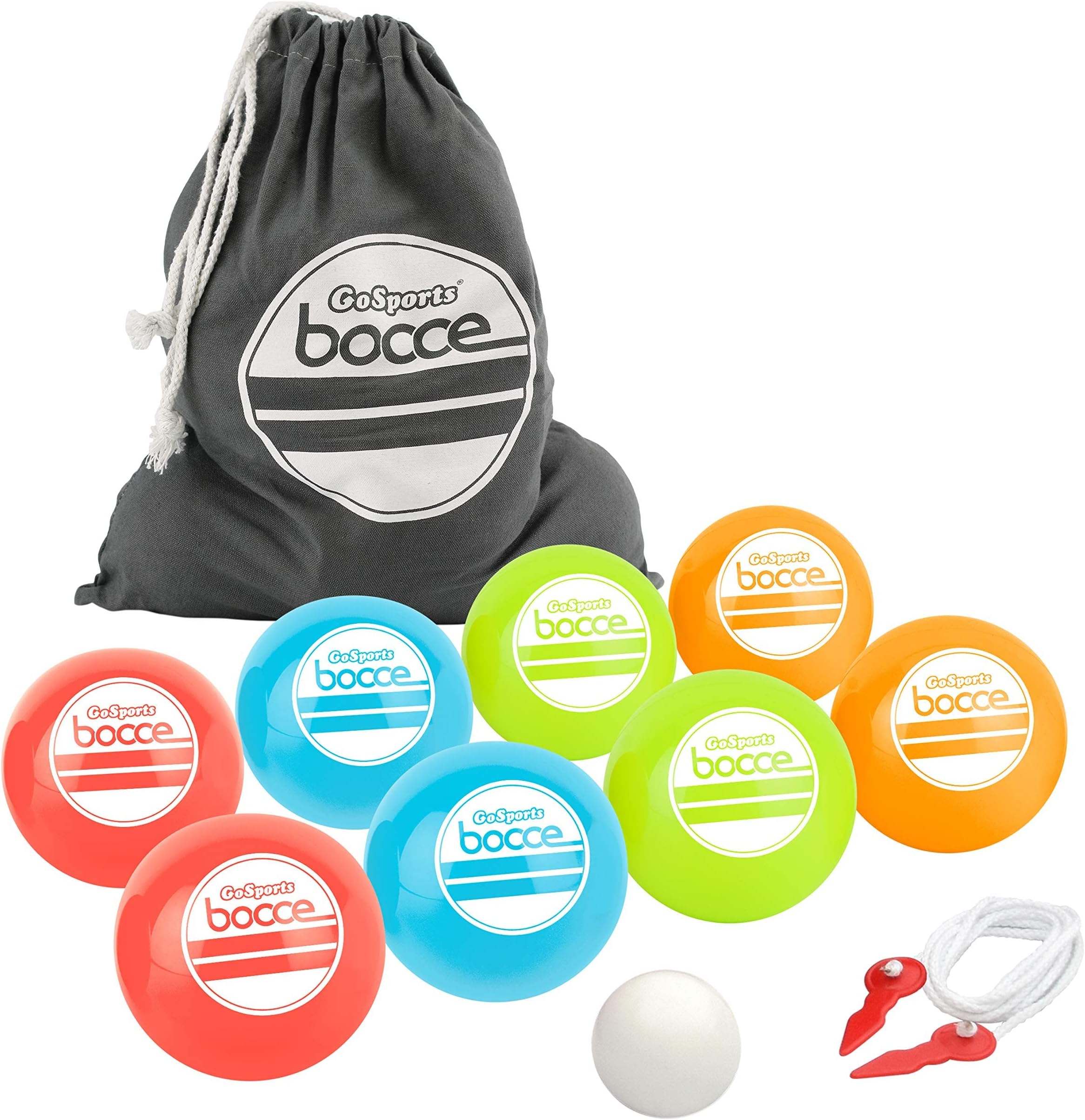 90 mm Soft Bocce Set Includes 8 Weighted Balls, Pallino and Case, Play Indoors or Outdoors