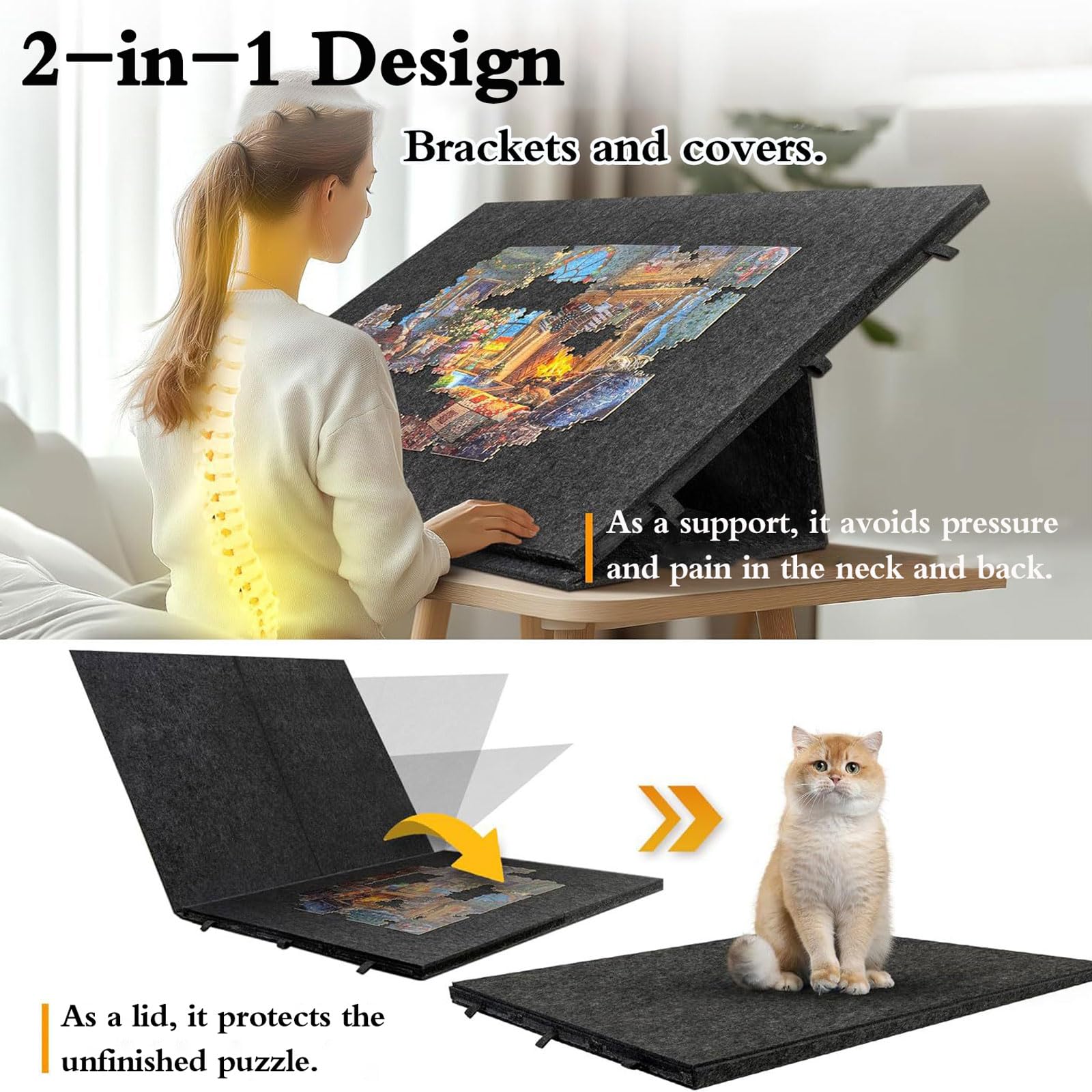 Mesa de Rompecabezas inclinable y Plegable,Tablero de Rompecabezas Plegable Antideslizante,con 6 cajones,Fácil de almacenar,para Regali di gioco adatti ad adulti e Bambino